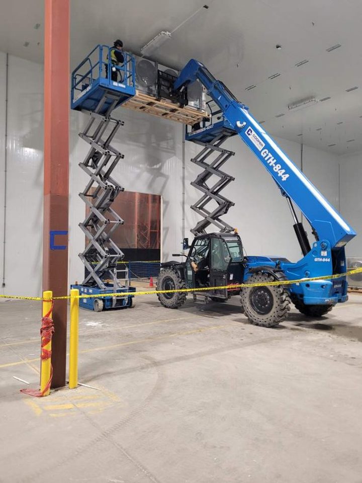 Progress view of cold dock partition wall reinforcement.